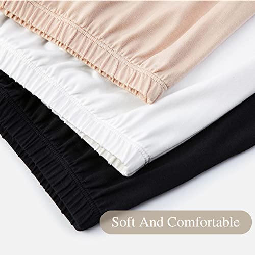 Eyndyn Women's 3 Pack Half Slip For Under Dresses Nylon Half Slips For Women Underskirt Summer Breathable Half Slip Skirt 16 Inch Length #TOP2