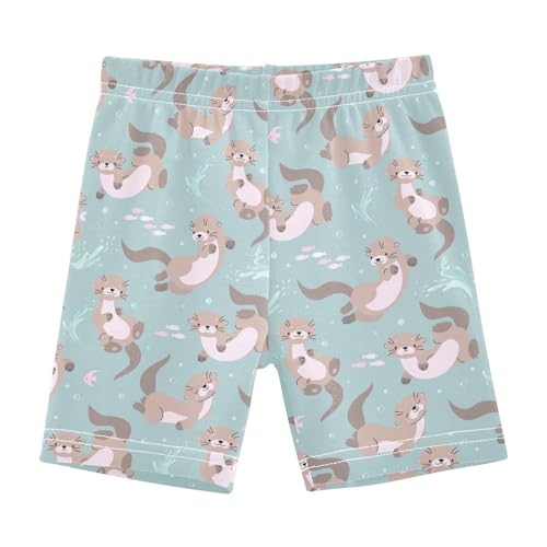 JHKKU Girls Cute Otters Shorts Cotton Cartwheel Bike Kids Biker Under Dress Dance Short Girl Clothes 10Y