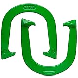 Light Weight Cadet Pitching Horseshoes - Green Finish - NHPA Sanctioned for Tournament Play - Drop Forged Steel - One Pair (2 Shoes)