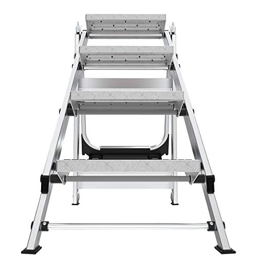 Little Giant Ladder Systems 10410BA Safety Step Ladder Four Step with Bar, 2 x 11-Inch