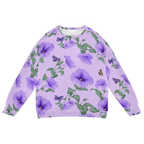 JUNZAN Safari Petunia Purple Little Kids Pullover Hoodie Crewneck Boys Sweat Shirt Athletic 4T