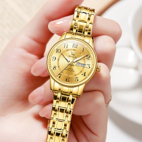 Image of OLEVS Watch Women Silver Stainless Steel Dress Analog Luminous Watch
