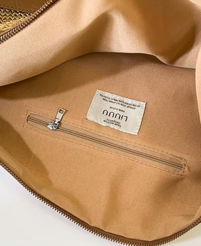 Straw Bag Slouchy Tote Bag for Women Summer Woven Beach Bag Large Shoulder Crossbody Bag Work Travel Purse 20254