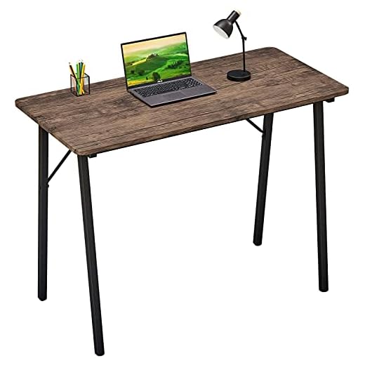Coavas Barnbord skrift studieskrivbord enkel dator-skrivbord litet industriellt hemmakontor skrivbord med metallben för barn studenter vuxen trä barn skrivbord