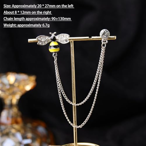 Image of women's chain brooch tassel chain rhinestone zircon brooch is suitable for women's metal chain clothing accessories, jewelry, gifts, and various holiday accessories