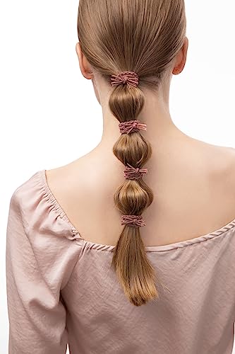 Set di 5 elastici per capelli intrecciati rosa