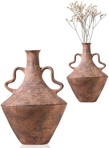 UPWOIGH 14x9.06 in Tall Vintage Ceramic Vase with Handles, Antiqu...
