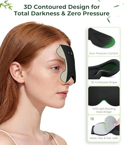 MUSICOZY Bamboo 3D Bluetooth Sleep Mask Headphones, Ultra-Soft Bamboo Fiber Wireless Sleep Headphones, Ultra-Thin Speakers, Double-Layer Detachable Eye Mask for Side Sleepers, Gifts for Men Women — view 5