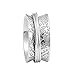 Sterling Silver Leaf Spinner Ring Meditation Fidget Wide Band anxiety Ring Boho Worry Ring (silver, 9)