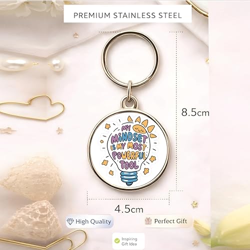 Image of MG | Protective Evil Eye /Spiritual Symbols /Om /Motivational Keychains | Double-Sided Metal Key Ring | Good Luck and devine Charm for Car, Bike, Home & Office