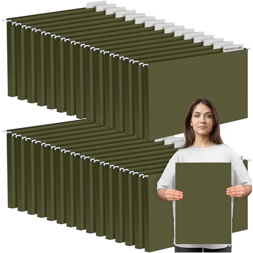 Dossiers suspendus 28 x 43,2 cm extensibles et robustes avec onglets réglables vert lot de 30