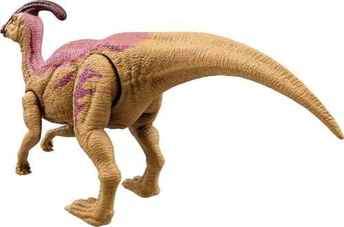 Mattel Jurassic World: The Theory of Chaos Netflix - Parasaurolophus Roar Fierce Dinosaur Figure with Bioluminescent Spine and Sound Articulated Toy HTK75