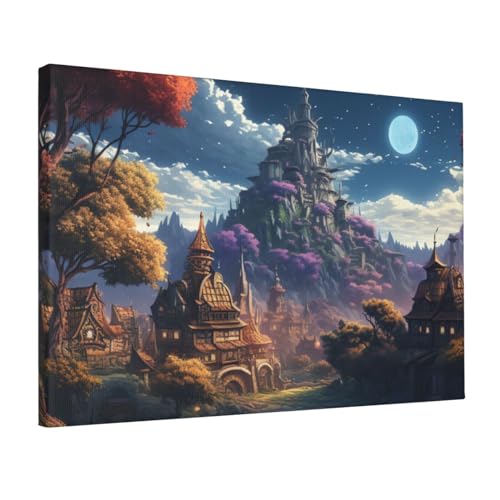 Affiches décoratives Fantasy Town tableau moderne de 30,5x45,7 cm