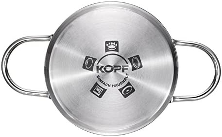 KOPF Josie Cookware Set with Pans, Stainless Steel, 14-Piece with 5 Glass Lids