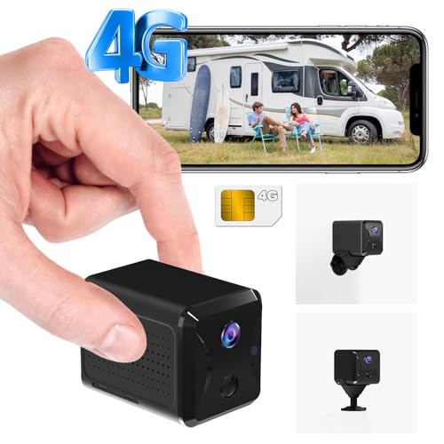 Bextgoo Camera 4G LTE avec Carte SIM, Camera de Surveillance sans Internet avec 5200mAh Batterie, 2K HD Portable Mini Camera, Angle Vision 160°, Détection...