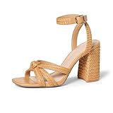 The Drop Women's Renalda Woven Chunky Heel Sandal, Doe Tan Woven, 7