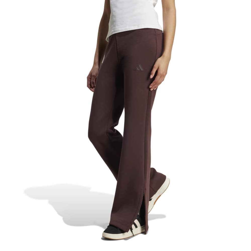 adidas Women's Soft Lux Flared Pants, Shadow Brown, L