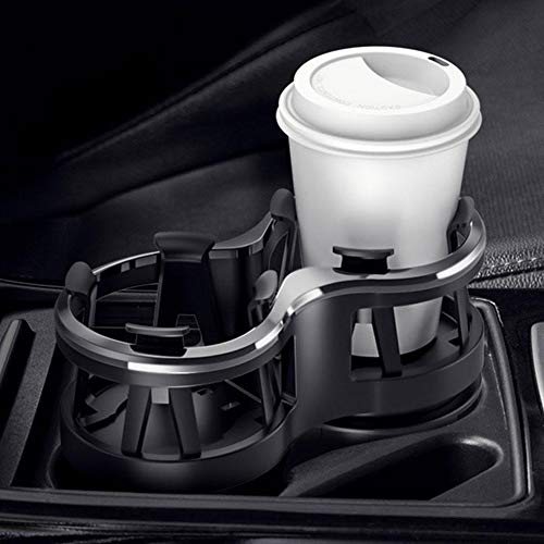 Portavasos ajustable universal para carro doble negro miniatura 3