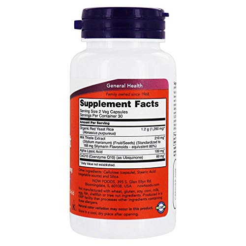 Now Foods Red Yeast Rice600 Wcoq10 60V, 60 Ct #TOP1