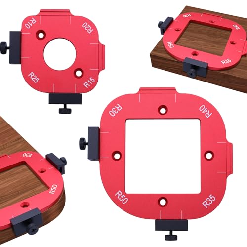 Piuluvor® 2 Stück Router Radius Jig Schablone, Frässchablone Oberfräse Aluminiumlegierung Frässchablonen Rundung R10 R15 R20 R25 R30 R35 R40 R50 für Holzbearbeitung DIY Schablone