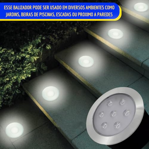 Mini Balizador Elétrico Led Externo 7w Embutir 6500k Branco Frio Iluminação Jardim