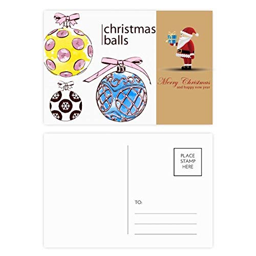 Cartes postales rondes de Noël avec bonbons et Père Noël à glisser dans vos paquets cadeaux festifs