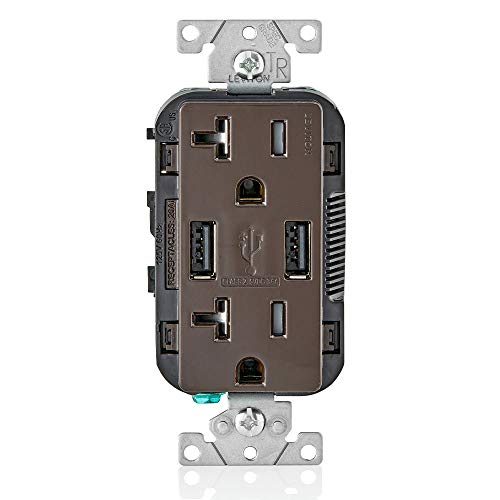 Amazon Crazy 🔥 Deals Leviton T5632-B T5632 15-Amp USB Charger/Tamper Resistant Duplex Receptacle, Brown, 1-Pack