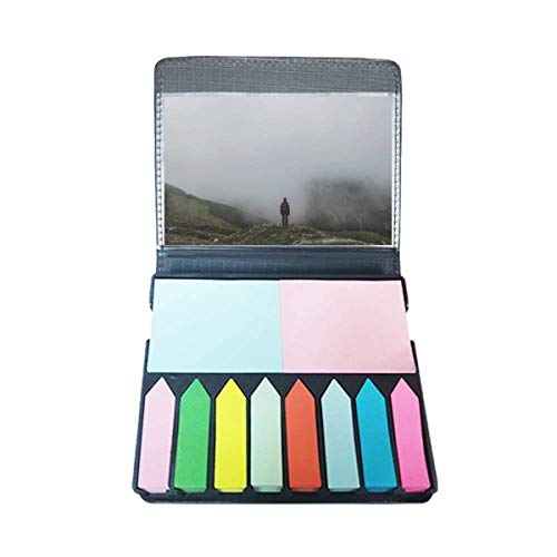 Note auto-adhésive style brouillard de montagne avec marqueur de page coloré