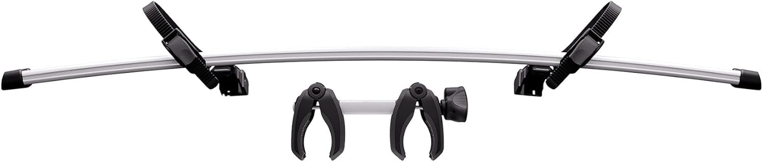 Thule VeloSpace XT Fahrradträger für Anhängerkupplung 2 Fahrräder Silber inklusive Adapter für das 3. Fahrrad