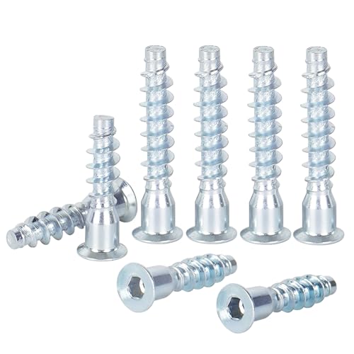 Qrity 20 Pcs Hex Socket Wood Screws, M5x40mm Confirmat Screws, Carbon Steel, Countersunk Furniture Connecting Screw Fasteners for Furniture Industry