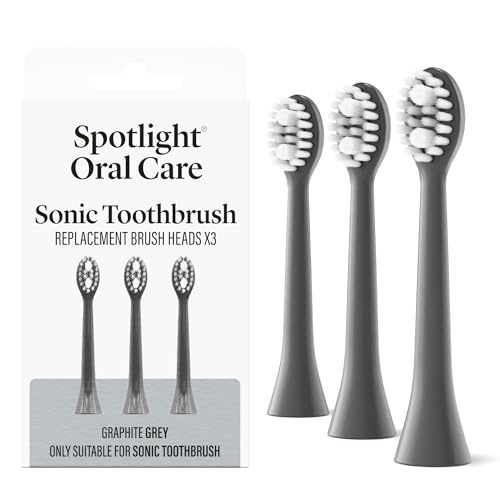 Spotlight Oral Care Sonic Toothbrush Replacement Heads - 3 Pack | Made by Dentists | Micro-Action Bristles Target Plaque, Staining & Bad Breath | 9-Month Supply | Fits Spotlight Sonic Toothbrush Only