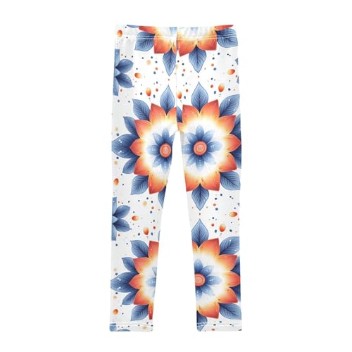 KLL Bohemian Mandala Little Girls Leggings Stretchy Full Length Pants Running2