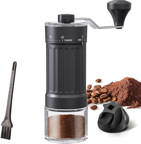 La Mejor Selección de Molinillo de Cafe los más recomendados. 47 Molinillo de Cafe Manual,Molino Manual de Cafe Ajustable Externamente,Moledor de Cafe en Grano con Burr de Cerámica,40 Niveles Ajustables,Viene con un Cepillo de Limpieza