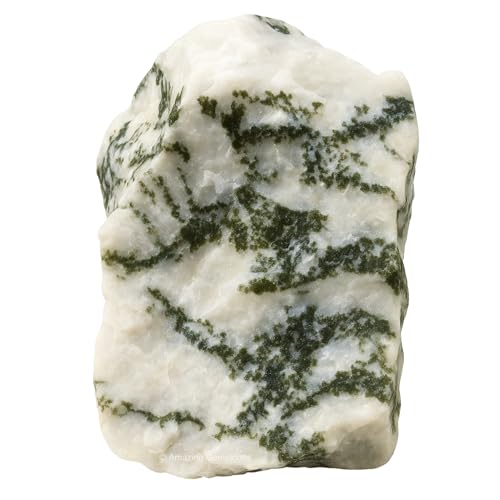 Image of Amazing Gemstone 2 Pieces Tree Agate Raw Crystals and Healing Stones, Natural Rocks for Tumbling and DIY Raw Stones and Crystals