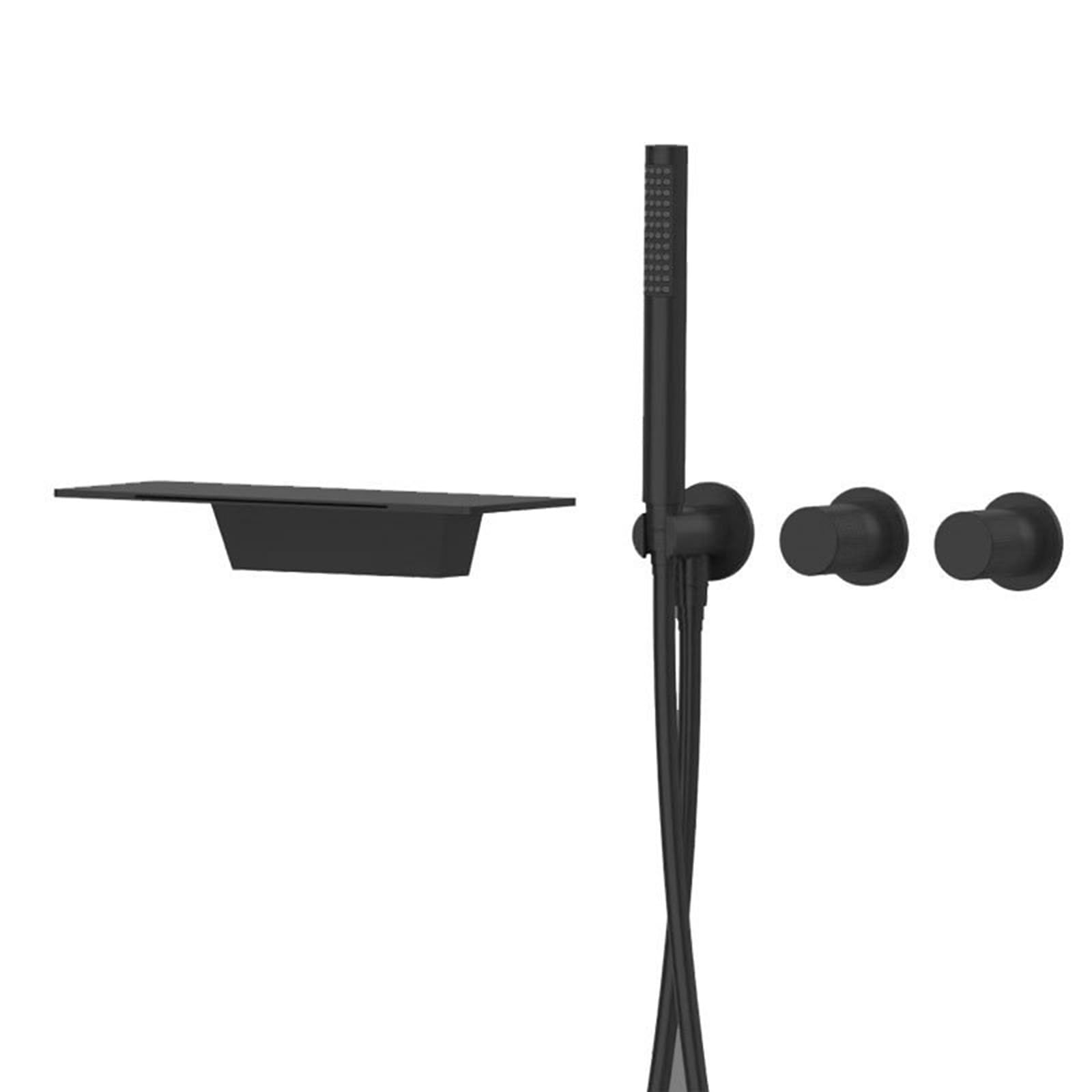 JYBNBBE Wall MounteBath Faucet with ConcealeMixer Gray Bathtub Tap Waterfall Shower Mixer for Bathroom Stylish and Functional (Chrome A)