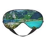 Materiale: questa maschera per gli occhi Green Tropical Island è realizzata in tessuto di buona sensazione, sana e traspirante, con un buon effetto ombreggiante, super morbida e comoda da indossare, esperienza. Utile per alleviare gli occhi secchi e l'affaticamento