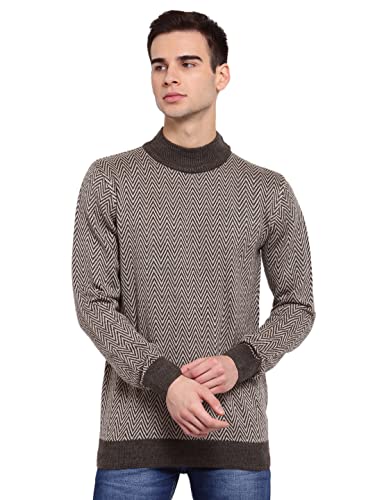 Image of Style Quotient Men Brown & Beige Chevron Pullover
