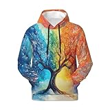 Baegopa Hoodies for Men Novelty Mens Hoodies 3D Prints Thick Men's Graphic Pullover Hooded Sweatshirts with Big Pockets