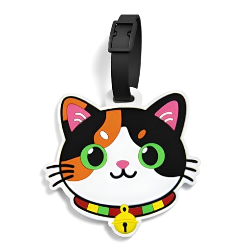 Cute Lucky Calico Cat Luggage Tag for Suitcases – Soft