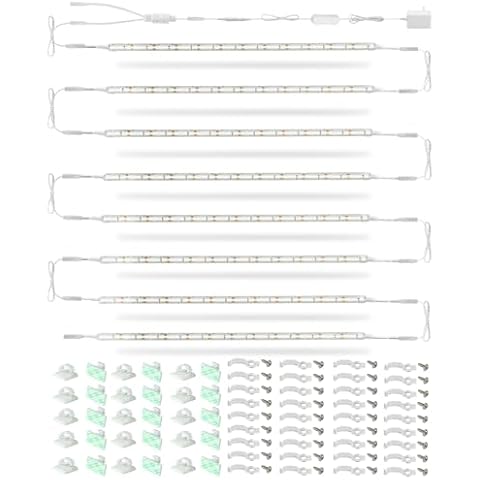 Cefrank LED Under Shelf Lighting Kit, (8) Linkable 12-Inch Light Strips Set, 20W 2000lm Daylight White, Flexible & Durable for Bookcases, Cabinets, Pantries, Showcase, Closet (Cool White) Cover