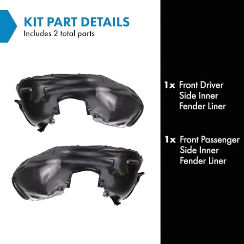 Image of TRQ Front Inner Fender Liner Set Compatible with 2010-2015 Volvo XC60 VO1248114 VO1249114