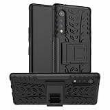 Handy Tasche Kompatibel mit LG Velvet | Case Panzer Hülle Cover Schutzhülle Etui Bumper für Velvet | Schwarz