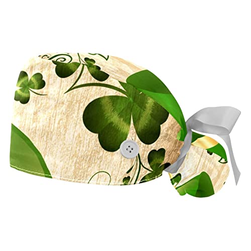 Chapeaux de travail Saint-Patrick JDEZ en lot de 2 casquettes bouffantes unisexes