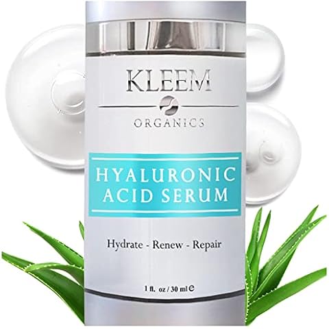 Pure Hyaluronic Acid Serum for Face with Vitamin C, Vitamin E and Green Tea, Plant-Powered Anti-Aging Hydrating Serum, Best for Firming, Repairing, Moisturizing, Plumping Fine Lines, 1 fl oz Cover