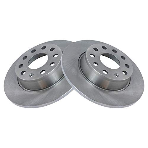 Image of TRQ Rear Brake Pad and Rotor Set Semi Metallic 272mm Rotors Calipers Hoses Compatible with 2010 Volkswagen Jetta To Chassis AJA048000