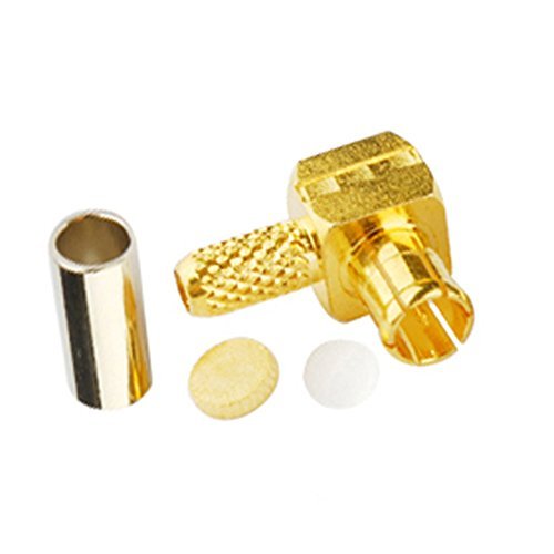 5pcs Rf Wire Coaxial Cable Terminal Copper Alloy Connector MCX Male Right Angle 75ohm Crimp for Rg174 Rg316 Rg179 Ships from USA