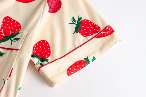 Vopmocld Girls Pajama Sets 3pcs Button Down Short Sleeve Long Pants With Shorts Sleepwear Cute Patterns Nighty For Teens4