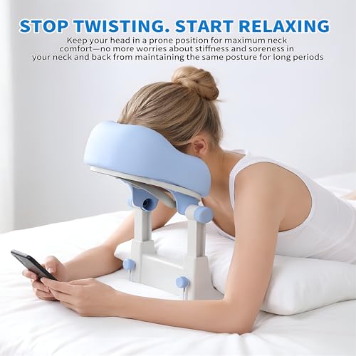 Rvggher Massage Headrest for Bed, Adjustable Massage Face Cradle for Home, Portable Lightweight Bed Massage Head Holder, Face Down Pillow After Eye Surgery, Fits 6-12 inch Mattress — view 6