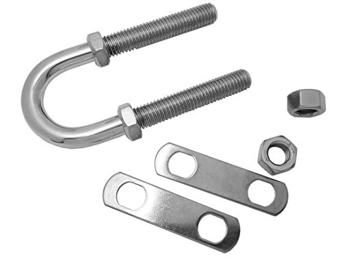SeaLux Marine Boat Bow Eye Stern Eye U Bolt Tie Down 1/2 Stock, 4-3/4 Overall Length, 3 Thread Length with Hex Nuts and washers-SL875053 SeaLux Marine Boat Bow Eye Stern Eye U Bolt Tie Down 1/2" Stock, 4-3/4" Overall Length, 3" Thread Length with Hex Nuts and washers-SL875053