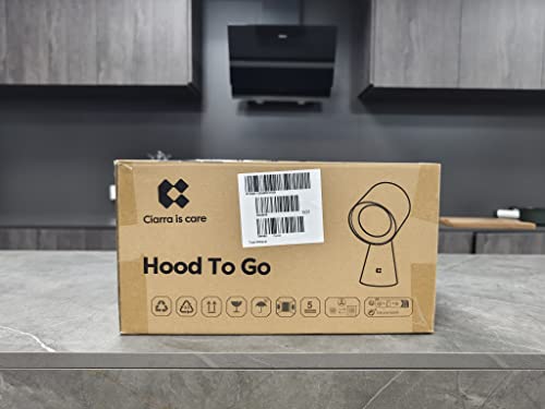 CIARRA CBPHW01 Portable Kitchen hood- 3-Stage Filtration & Dual-Speed 120 m³/h, Ultra-Quiet Mini Range Hood for Indoor/Outdoor Cooking, Home kicthen, BBQ, Camping, Travel - White